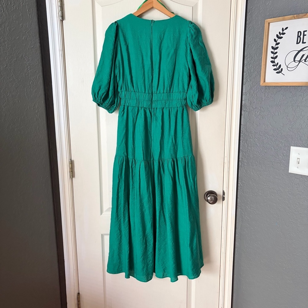 Billy J Green Puff Sleeve Flowy Midi Dress, 8 - Picture 5 of 16